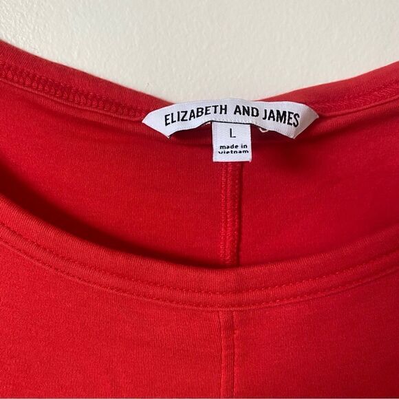 Elizabeth and James poppy red sleeveless casual t shirt midi dress large - Picture 3 of 6